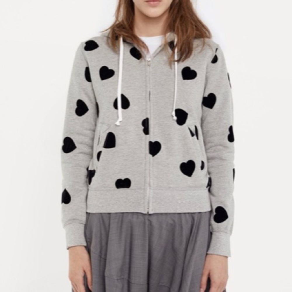 Comme des Garcons Flocked Hearts Hoodie